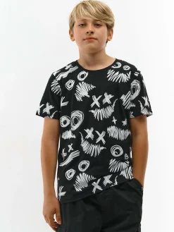 GATE Bawełniana koszulka z nadrukiem|Dzieci Chłopcy·Koszulki