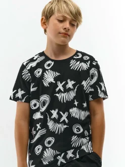 GATE Bawełniana koszulka z nadrukiem|Dzieci Chłopcy·Koszulki