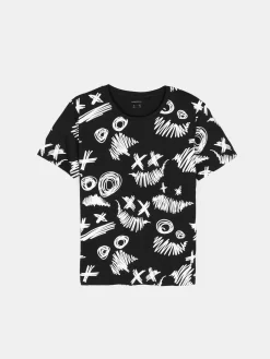 GATE Bawełniana koszulka z nadrukiem|Dzieci Chłopcy·Koszulki