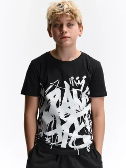 GATE Bawełniana koszulka z nadrukiem|Dzieci Chłopcy·Koszulki