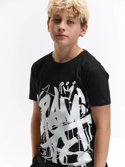 GATE Bawełniana koszulka z nadrukiem|Dzieci Chłopcy·Koszulki