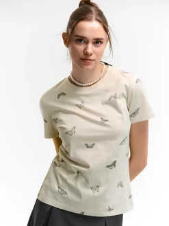 GATE Bawełniana koszulka z nadrukiem| Koszulki I Topy·Koszulki|Koszulki I Topy·Koszulki Z Nadrukiem