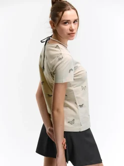 GATE Bawełniana koszulka z nadrukiem| Koszulki I Topy·Koszulki|Koszulki I Topy·Koszulki Z Nadrukiem