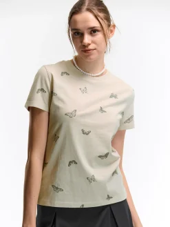 GATE Bawełniana koszulka z nadrukiem| Koszulki I Topy·Koszulki|Koszulki I Topy·Koszulki Z Nadrukiem