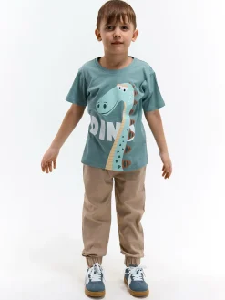 GATE Bawełniana koszulka z nadrukiem|Dzieci Chłopcy·Koszulki