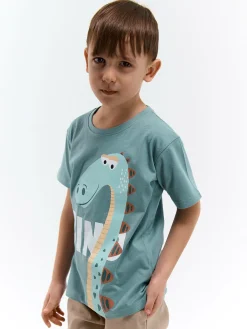 GATE Bawełniana koszulka z nadrukiem|Dzieci Chłopcy·Koszulki