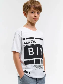 GATE Bawełniana koszulka z nadrukiem|Dzieci Chłopcy·Koszulki