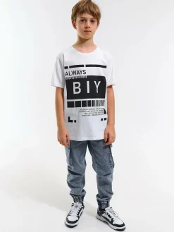 GATE Bawełniana koszulka z nadrukiem|Dzieci Chłopcy·Koszulki