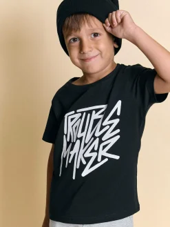 GATE Bawełniana koszulka z nadrukiem|Dzieci Chłopcy·Koszulki