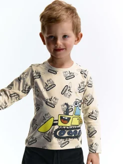 GATE Bawełniana koszulka z nadrukiem|Dzieci Chłopcy·Koszulki