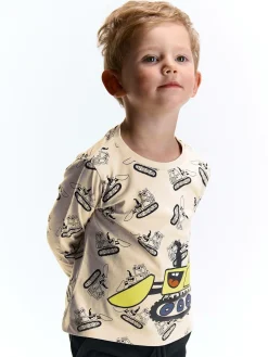 GATE Bawełniana koszulka z nadrukiem|Dzieci Chłopcy·Koszulki