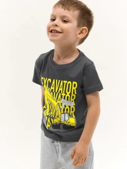 GATE Bawełniana koszulka z nadrukiem|Dzieci Chłopcy·Koszulki