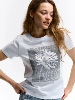 GATE Bawełniana koszulka z nadrukiem| Koszulki I Topy·Koszulki|Koszulki I Topy·Koszulki Z Nadrukiem