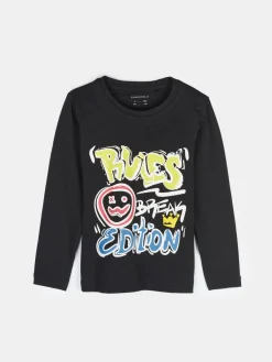 GATE Bawełniana koszulka z nadrukiem|Dzieci Chłopcy·Koszulki