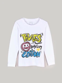 GATE Bawełniana koszulka z nadrukiem|Dzieci Chłopcy·Koszulki