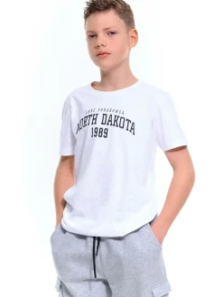 GATE Bawełniana koszulka z nadrukiem|Dzieci Chłopcy·Koszulki