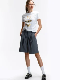 GATE Bawełniana koszulka z nadrukiem| Koszulki I Topy·Koszulki|Koszulki I Topy·Koszulki Z Nadrukiem