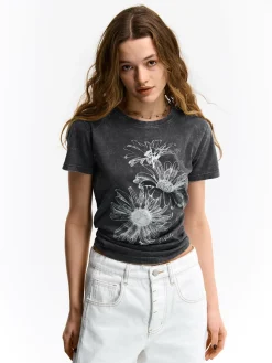 GATE Bawełniana koszulka z nadrukiem| Koszulki I Topy·Koszulki|Koszulki I Topy·Koszulki Z Nadrukiem