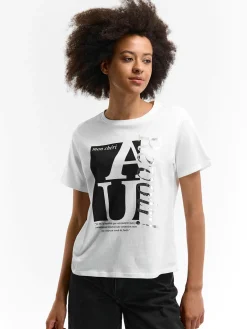 GATE Bawełniana koszulka z nadrukiem| Koszulki I Topy·Koszulki|Koszulki I Topy·Koszulki Z Nadrukiem