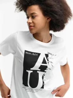 GATE Bawełniana koszulka z nadrukiem| Koszulki I Topy·Koszulki|Koszulki I Topy·Koszulki Z Nadrukiem