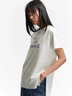 GATE Bawełniana koszulka z nadrukiem| Koszulki I Topy·Koszulki|Koszulki I Topy·Koszulki Z Nadrukiem