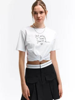 GATE Bawełniana koszulka z nadrukiem| Koszulki I Topy·Koszulki|Koszulki I Topy·Koszulki Z Nadrukiem