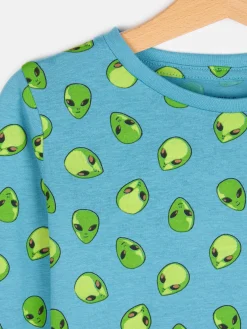 GATE Bawełniana koszulka z nadrukiem kosmitów|Dzieci Chłopcy·Ostatnie Sztuki - Chłopcy|Chłopcy·Koszulki