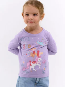 GATE Bawełniana koszulka z nadrukiem|Dzieci Baby|Dziewczynki·Koszulki I Topy