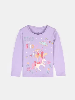 GATE Bawełniana koszulka z nadrukiem|Dzieci Baby|Dziewczynki·Koszulki I Topy