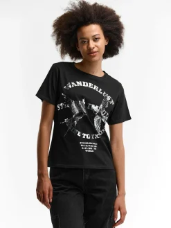 GATE Bawełniana koszulka z nadrukiem| Koszulki I Topy·Koszulki|Koszulki I Topy·Koszulki Z Nadrukiem