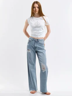 GATE Bawełniana koszulka z nadrukiem| Koszulki I Topy·Koszulki|Koszulki I Topy·Koszulki Z Nadrukiem