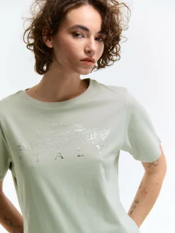 GATE Bawełniana koszulka z nadrukiem| Koszulki I Topy·Koszulki|Koszulki I Topy·Koszulki Z Nadrukiem