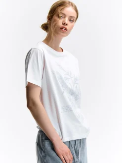 GATE Bawełniana koszulka z nadrukiem| Koszulki I Topy·Koszulki|Koszulki I Topy·Koszulki Z Nadrukiem