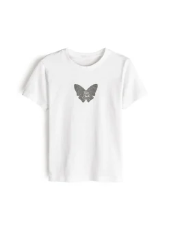 GATE Bawełniana koszulka z nadrukiem| Koszulki I Topy·Koszulki|Koszulki I Topy·Koszulki Z Nadrukiem