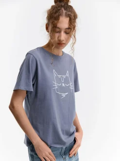 GATE Bawełniana koszulka z nadrukiem| Koszulki I Topy·Koszulki|Koszulki I Topy·Koszulki Z Nadrukiem