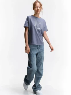 GATE Bawełniana koszulka z nadrukiem| Koszulki I Topy·Koszulki|Koszulki I Topy·Koszulki Z Nadrukiem