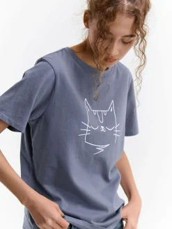 GATE Bawełniana koszulka z nadrukiem| Koszulki I Topy·Koszulki|Koszulki I Topy·Koszulki Z Nadrukiem