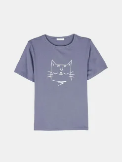 GATE Bawełniana koszulka z nadrukiem| Koszulki I Topy·Koszulki|Koszulki I Topy·Koszulki Z Nadrukiem