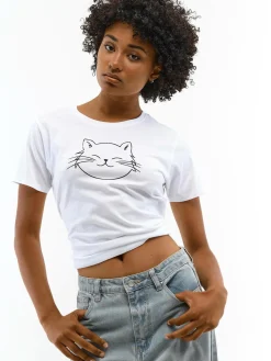 GATE Bawełniana koszulka z nadrukiem| Koszulki I Topy·Koszulki|Koszulki I Topy·Koszulki Z Nadrukiem