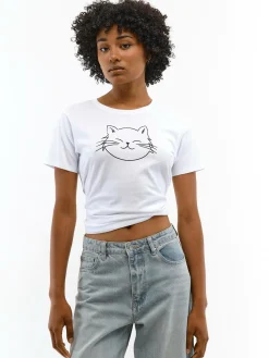 GATE Bawełniana koszulka z nadrukiem| Koszulki I Topy·Koszulki|Koszulki I Topy·Koszulki Z Nadrukiem