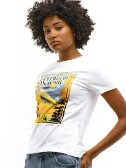 GATE Bawełniana koszulka z nadrukiem| Koszulki I Topy·Koszulki|Koszulki I Topy·Koszulki Z Nadrukiem