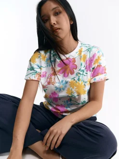 GATE Bawełniana koszulka z nadrukiem| Koszulki I Topy·Koszulki