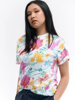 GATE Bawełniana koszulka z nadrukiem| Koszulki I Topy·Koszulki