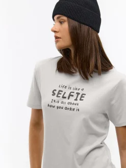 GATE Bawełniana koszulka z nadrukiem| Koszulki I Topy·Koszulki|Koszulki I Topy·Koszulki Z Nadrukiem