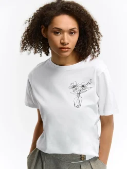 GATE Bawełniana koszulka z nadrukiem| Koszulki I Topy·Koszulki|Koszulki I Topy·Koszulki Z Nadrukiem