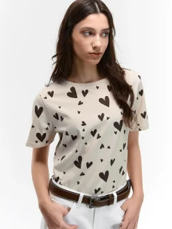 GATE Bawełniana koszulka z nadrukiem| Koszulki I Topy·Koszulki