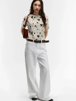 GATE Bawełniana koszulka z nadrukiem| Koszulki I Topy·Koszulki