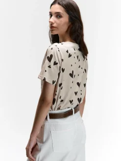 GATE Bawełniana koszulka z nadrukiem| Koszulki I Topy·Koszulki