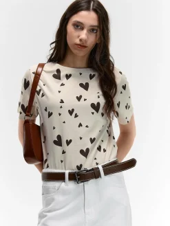 GATE Bawełniana koszulka z nadrukiem| Koszulki I Topy·Koszulki