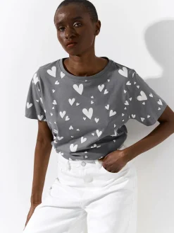 GATE Bawełniana koszulka z nadrukiem| Koszulki I Topy·Koszulki